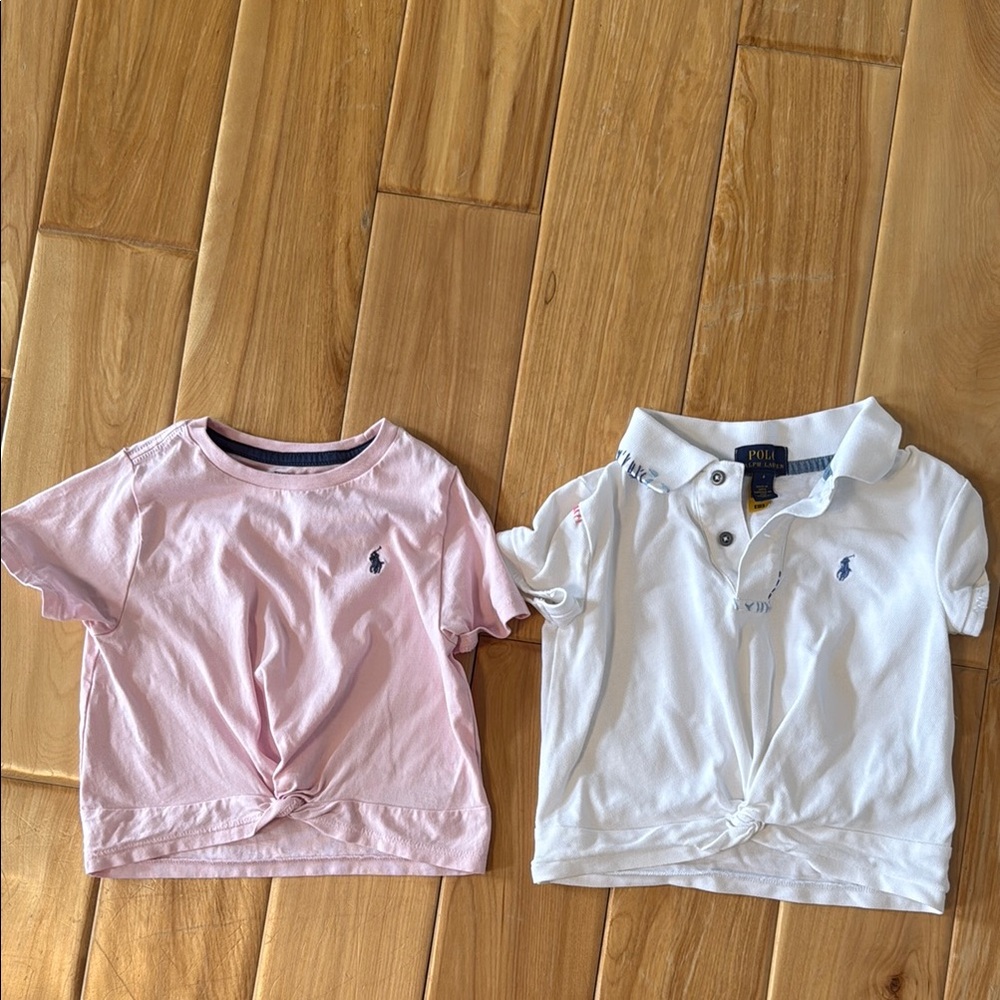 Polo by Ralph Lauren Pink and White Polo and twisted boxy tee